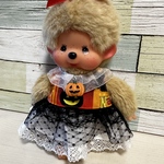 1264. チムたん　モンチッチS サイズ かぼちゃハロウィンのワンピース 