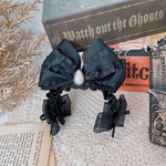 ♡mini size♡ブラックおリボンカチューシャ ペット用アクセサリー ペット用カチューシャ 超小型犬 小型猫 ハロウィン 撮影会 誕生日 記念日 インスタ映え