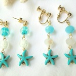 海色ヒトデのピアス／イヤリング