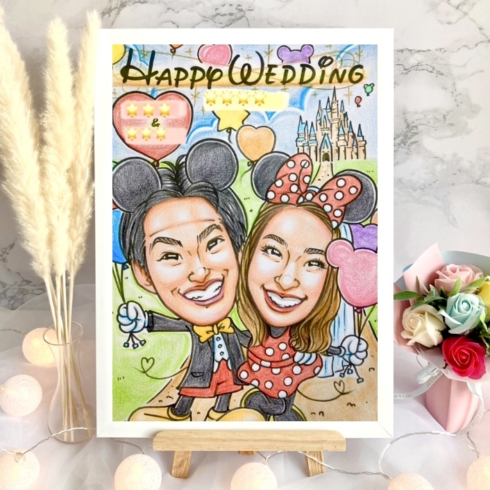 似顔絵　コスプレ　結婚式　受付　ウェルカムボード　ウェルカムスペース　イラスト　両親贈呈品　プレゼント　結婚祝い