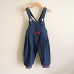 kids　デニム ギザギザサロペット　90
