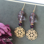 大人色◆シックなパープルの透かしピアス（イヤリング）