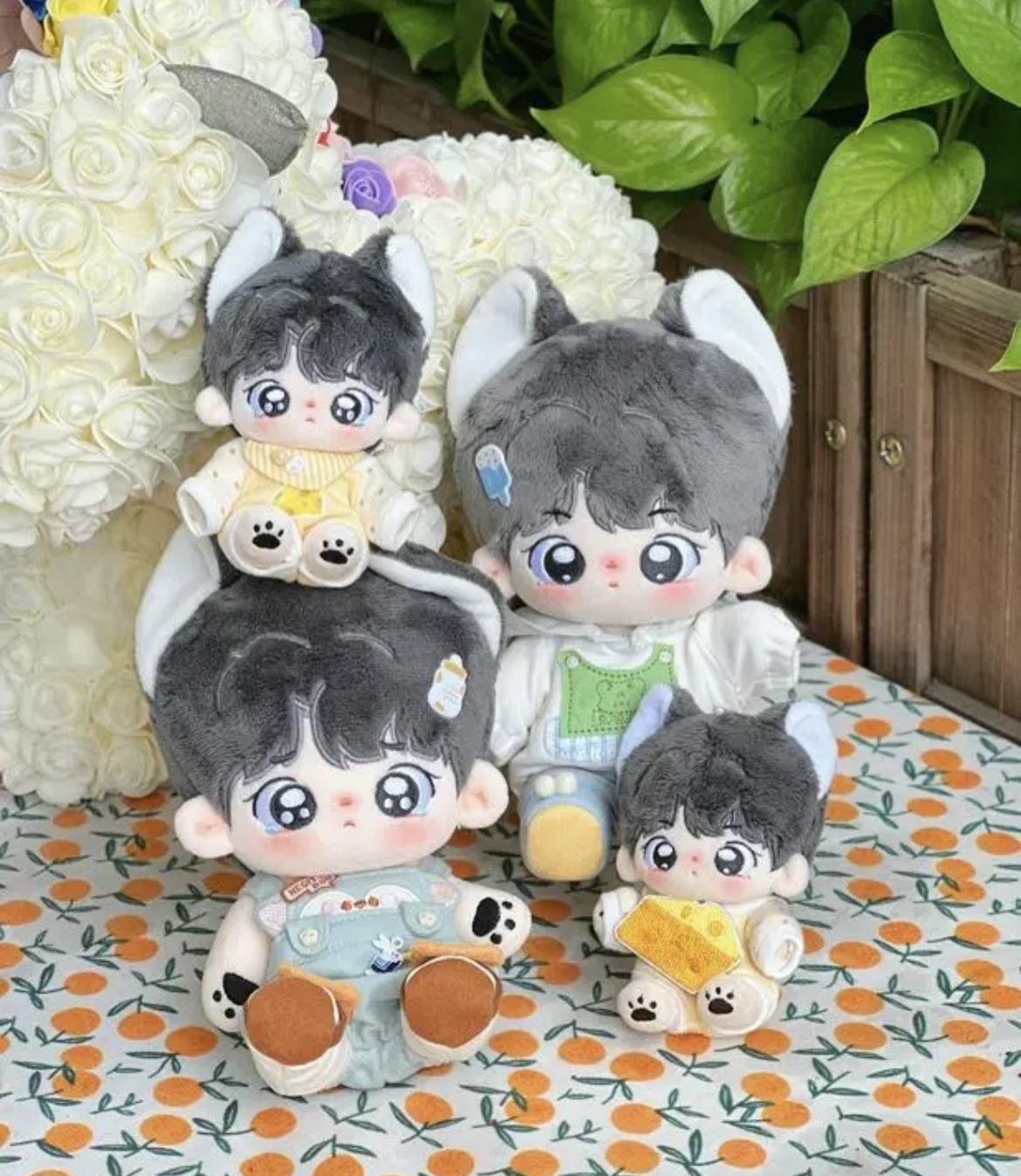 自作ぬいぐるみ・ぽやっとした顔の男の子 10cm20cm無属性着せ替えぬいぐるみ 泣き顔 ぼーっとした顔 耳付き