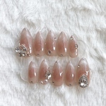 くすみカラーが可愛い♡マロンチークネイル💅マグネットフレンチ 推しネイル 中華 韓国 ワンホン ネイルチップ