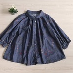 秋服★紫の君のようなギャザーブラウス