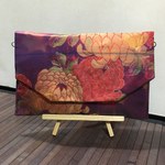 菊のクラッチバッグ　着物（帯）リメイク