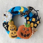 羊毛とフェルトのハロウィンリース S