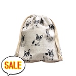 【SALE】巾着袋 マチ付き☆フレンチブルドッグ ホワイト