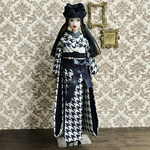 momokodollサイズ　白と黒の振袖セット