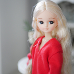 赤★両Vネックトップス　ミニワンピ1/6ドール用リカちゃん服アウトフィット