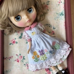 1/6サイズドール服　ワンピース＆オーバースカートセット　リカちゃん、ブライスちゃん向け　No.5