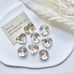 【送料無料】レジン　パーツセット　ハンドメイド　カボション　押し花　パーツ　ハート　クリア　ピアスパーツ　アクセサリーパーツ　貼り付けパーツ