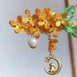 金木犀と望月兎のヘアクリップ