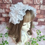ダブルレースの編み上げ風ヘッドドレス♡ホワイト
