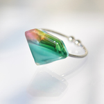 ガラスの色を楽しむ💎型ガラスリング　カラフル