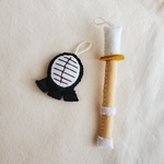 【ch様オーダー品】剣道の面&竹刀チャーム【完成品】
