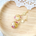 お花畑　マゼンタ　ピアス/イヤリング