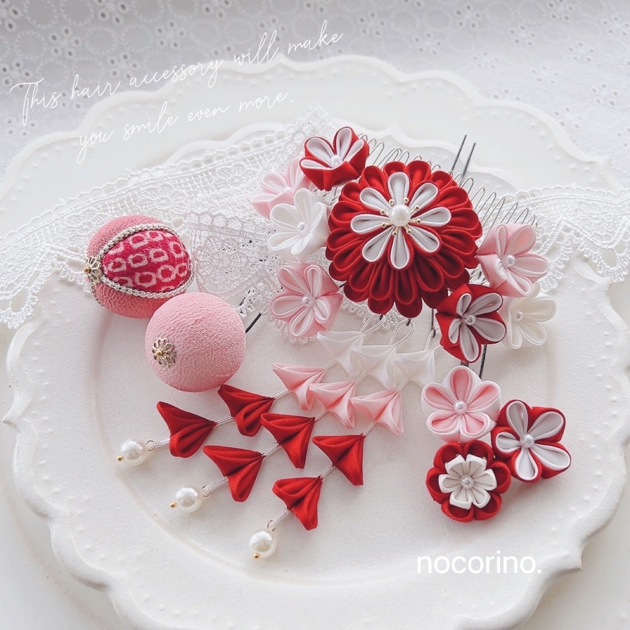 つまみ細工髪飾り 成人式 七五三 卒業式 ウエディング 白無垢