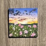 プチキャンバス絵画シリーズ♡アクリル画《原画》✴︎  サンセット コスモス  ✴︎