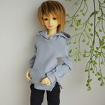 ユノア：パーカー（ペールブルー）