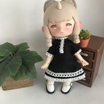 オビツ11服  ハーフリネンワンピース　黒