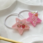 キッズ レジン twin stars 星 ヘアゴム 2本セット strawberry milk キラキララメコーティング