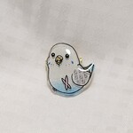 【9/16NEW!】親指サイズのセキセイさんブローチ　白ハルクイン　NO.②