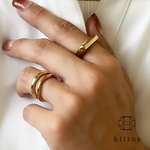 金属アレルギー対応　316L サージカルステンレス ぷっくり　スクエアリング 指輪 kiitos つけっぱなし！OK