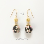 浴衣♥着物に和のピアス/イヤリング ブラックツートン