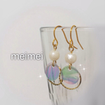 【再販】送料無料♡シェルサークルピアス*イヤリング*樹脂ノンホールピアス*