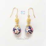 浴衣♥着物に和のピアス/イヤリング ブルーツートン