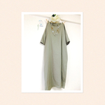 ロング丈。カーキアッシュ ★ふわふわ大人のWガーゼ♪肌触り最高！(身幅調整可能最大90cm迄 / 色変更ok‼️)