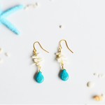 【ワンコイン】天然サンゴとしずくターコイズのpierce♡
