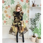 2way   迷彩　チュール　スカート　のみ　ピュアニーモ　リカちゃん　ワンピース　ドール　秋　コート　ウール