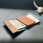 kuranori様専用　三つ折り札バサミ/ターコイズ【イタリアンレザー】レディース/メンズ　送料無料