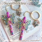 Butterflyバッグキークリップ🦋‪ブルーパープル系💜1点