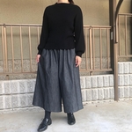 再販☆デニム 上品カラー の ガウチョパンツ