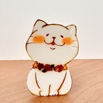 猫ニコブローチ【木の実】
