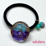 💝 special price      チェコガラスボタンのヘアゴム　No.304