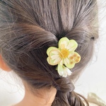 キッズ レジン clover 三葉のクローバー ヘアゴム happy green