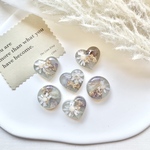 【送料無料】ハンドメイド　パーツセット　レジン　カボション　ドライフラワー　貼り付けパーツ　グリーン　ピアスパーツ　