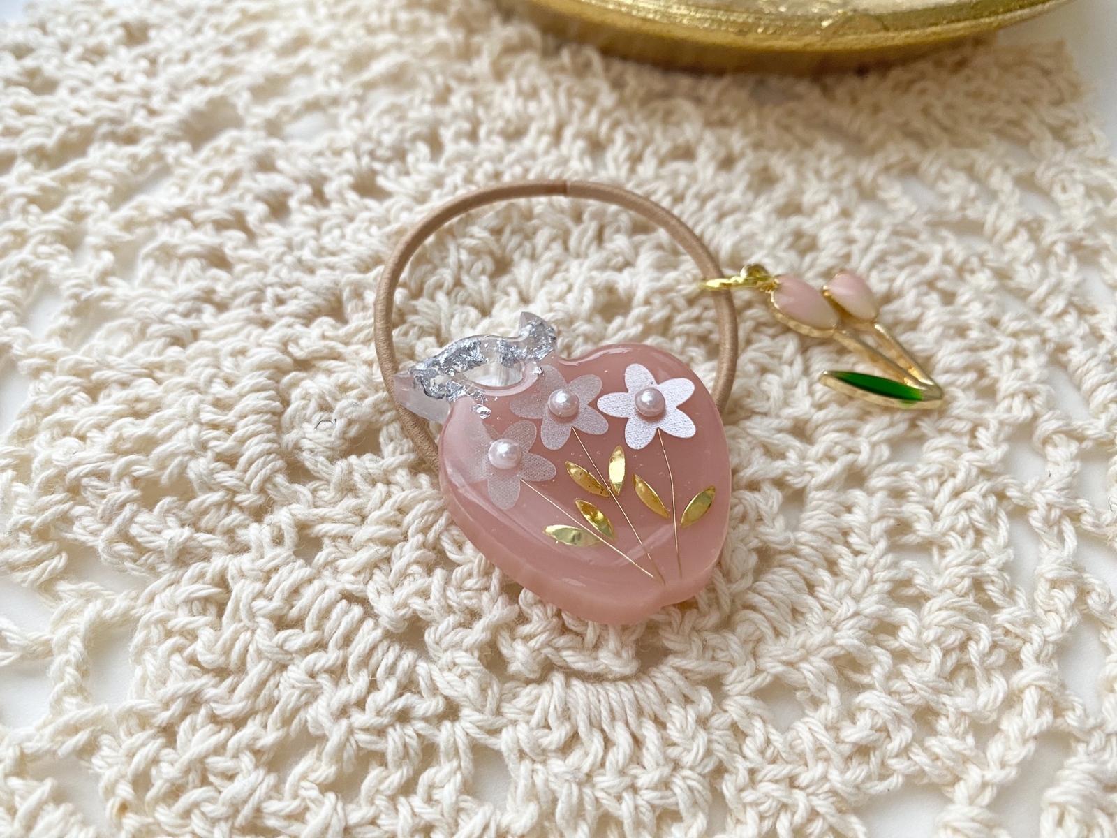 キッズ レジン apple りんご ヘアゴム natural flower - Sumile