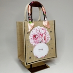 ◼Ｓサイズ👜まぁるいボトルのお花パフュームデザイン💕香水瓶にお花がふんわり咲いて…🌼大人かわいい華やかサブバッグ👜✨