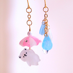【再販x4】雨の日のぽけぽけ白くまと雫ピアス＆イヤリング