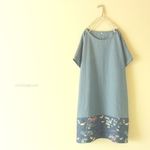 ポンチョ。海鳥ブルー。ハーフリネン×USAコットン。【М】