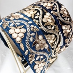 900円🎉 インド刺繍リボン カチューシャ　No.f007 黒