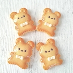 デコパーツ 6個 くま クッキー 樹脂 カボション