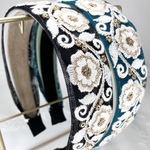 全品1000円🎉 11/15まで ☆インド刺繍リボン カチューシャ　No.f027 黒