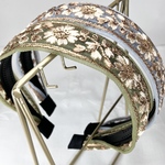 全品1000円🎉 10/15まで☆インド刺繍リボン カチューシャ　No.f031 オリーブ