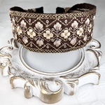 1000円🎉 12/31まで☆インド刺繍リボン カチューシャ　No.f049